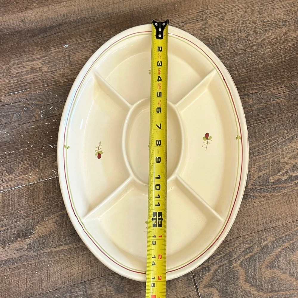 Vietri, Italy! Fiori Di Bosco 5-Part Relish Tray Oval Serving‎ Dish